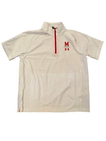 Keandre Jones Maryland Football Team Issued Short Sleeve Quarter-Zip Pullover (Size L)