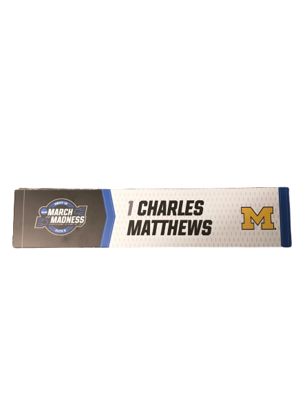 Charles Matthews Michigan March Madness Elite 8 Locker Room Plate