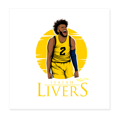 Isaiah Livers X The Players Trunk Exclusive 8x8 Poster - white