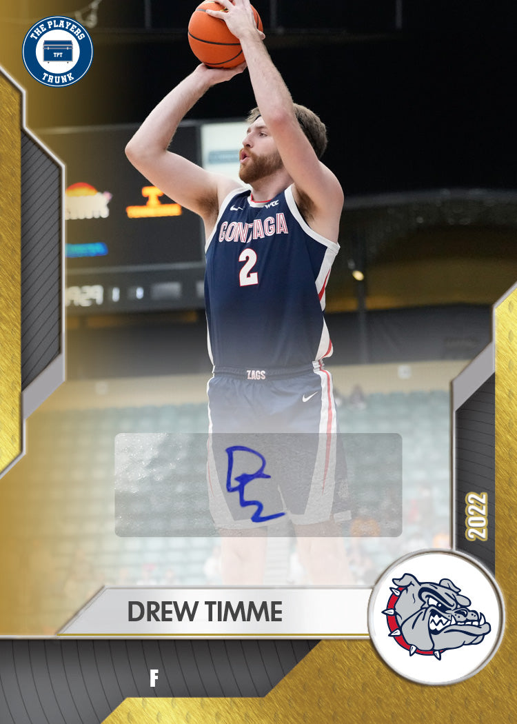 Drew Timme SIGNED Limited Gold Variation 1st Edition 2022 Trading Card (